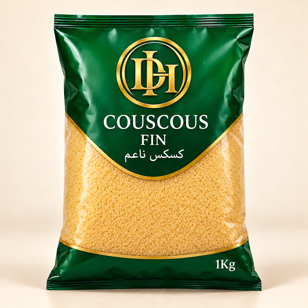 Couscous fin DH — concept de packaging vert et or